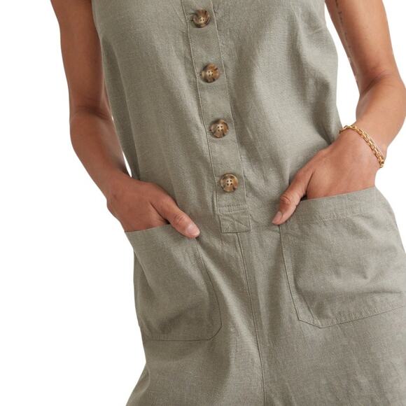 Marine Layer Shadow Green Sydney Beach Jumpsuit - Picture 2 of 11